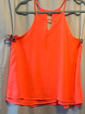 mine Neon Coral Double-Strap Halter Camisole
